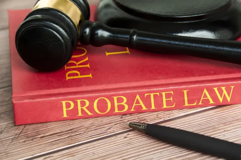 probate law book with gravel
