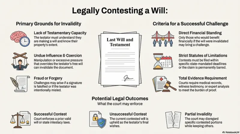 legally contesting a will info graph
